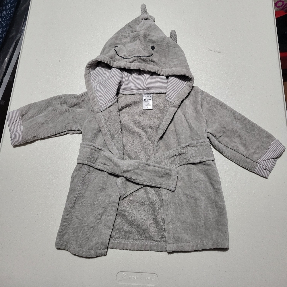Carter's Light Gray Kids Hooded Pajama Robe